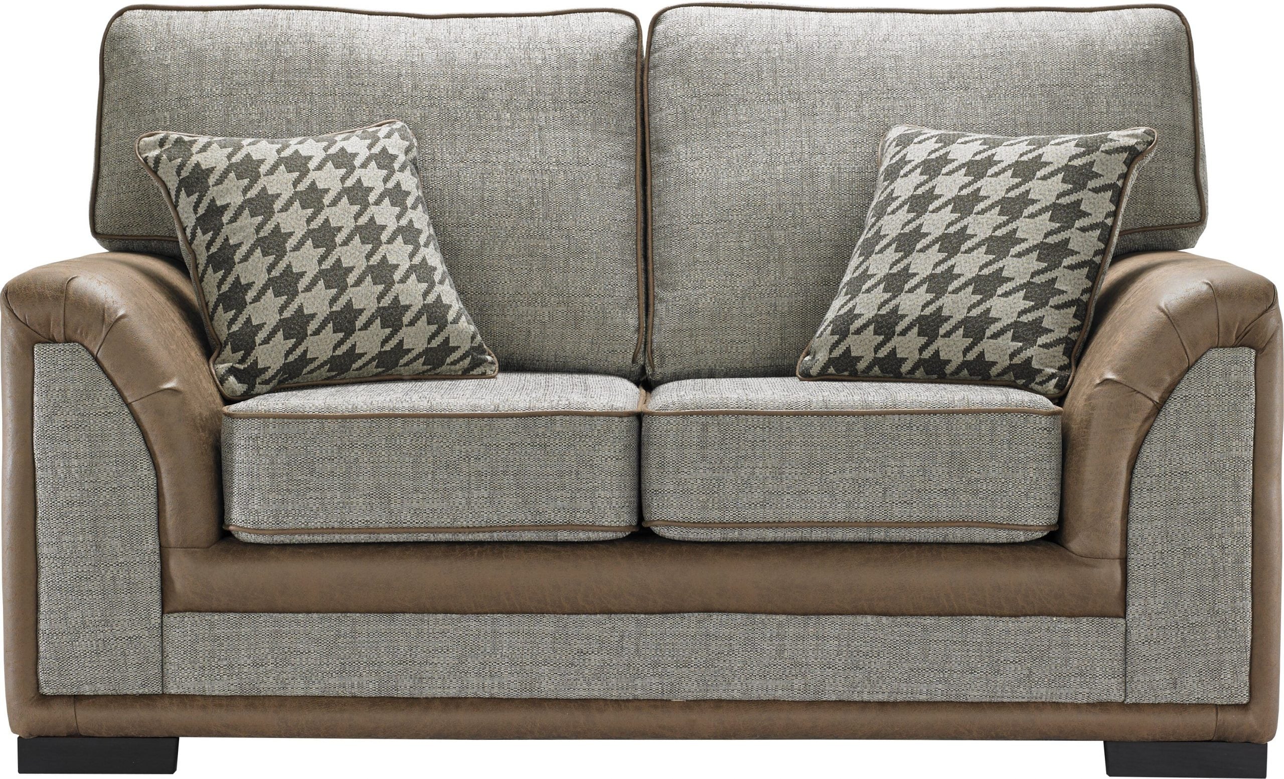 Camden Bespoke Grey Fabric And Leather Piping Modern Design Sofa